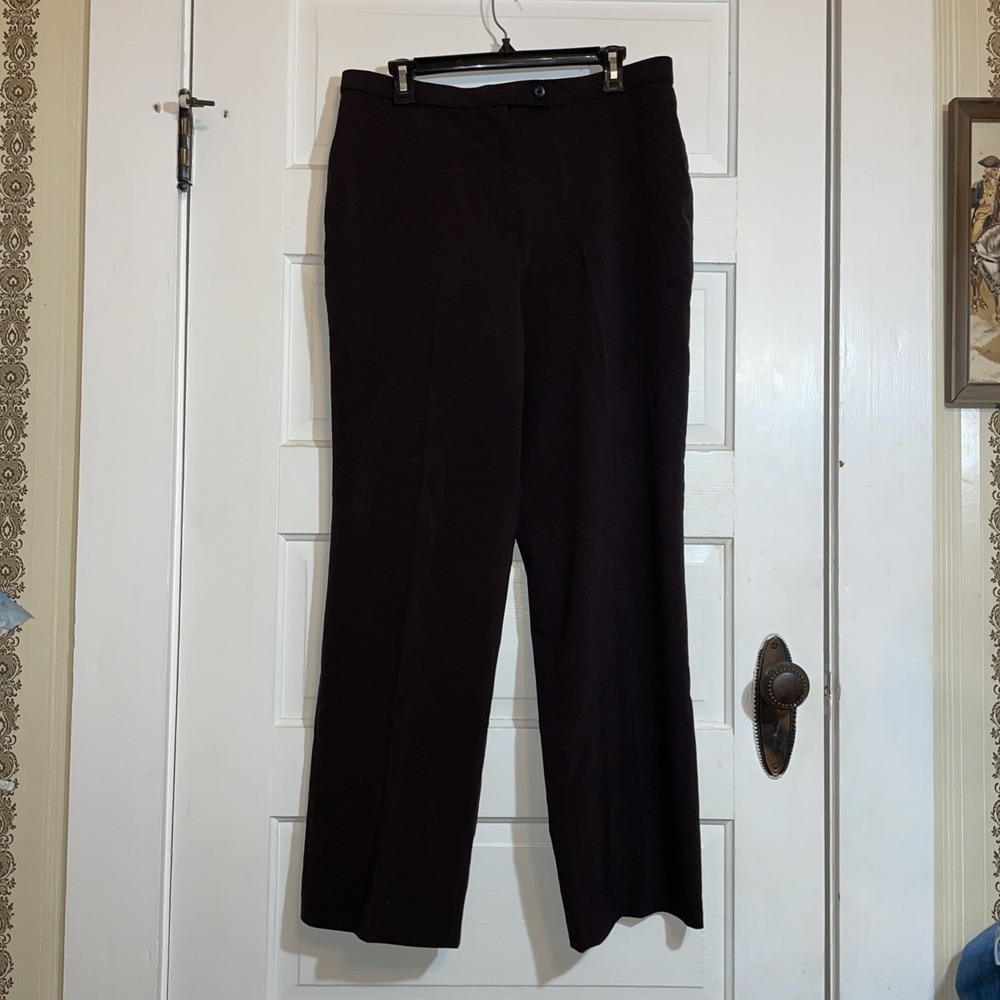 Haggar Womens Dress Pants size 12 dark dark brown‎